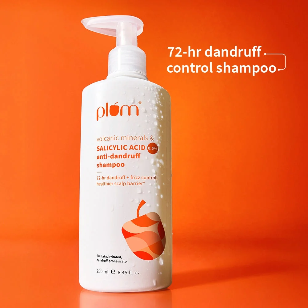 Plum Anti-Dandruff Shampoo with 0.5% Salicylic Acid, 250 ml, official product photograph