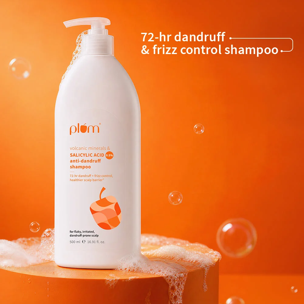 Plum Anti-Dandruff Shampoo with 0.5% Salicylic Acid, 500 ml, official product photograph