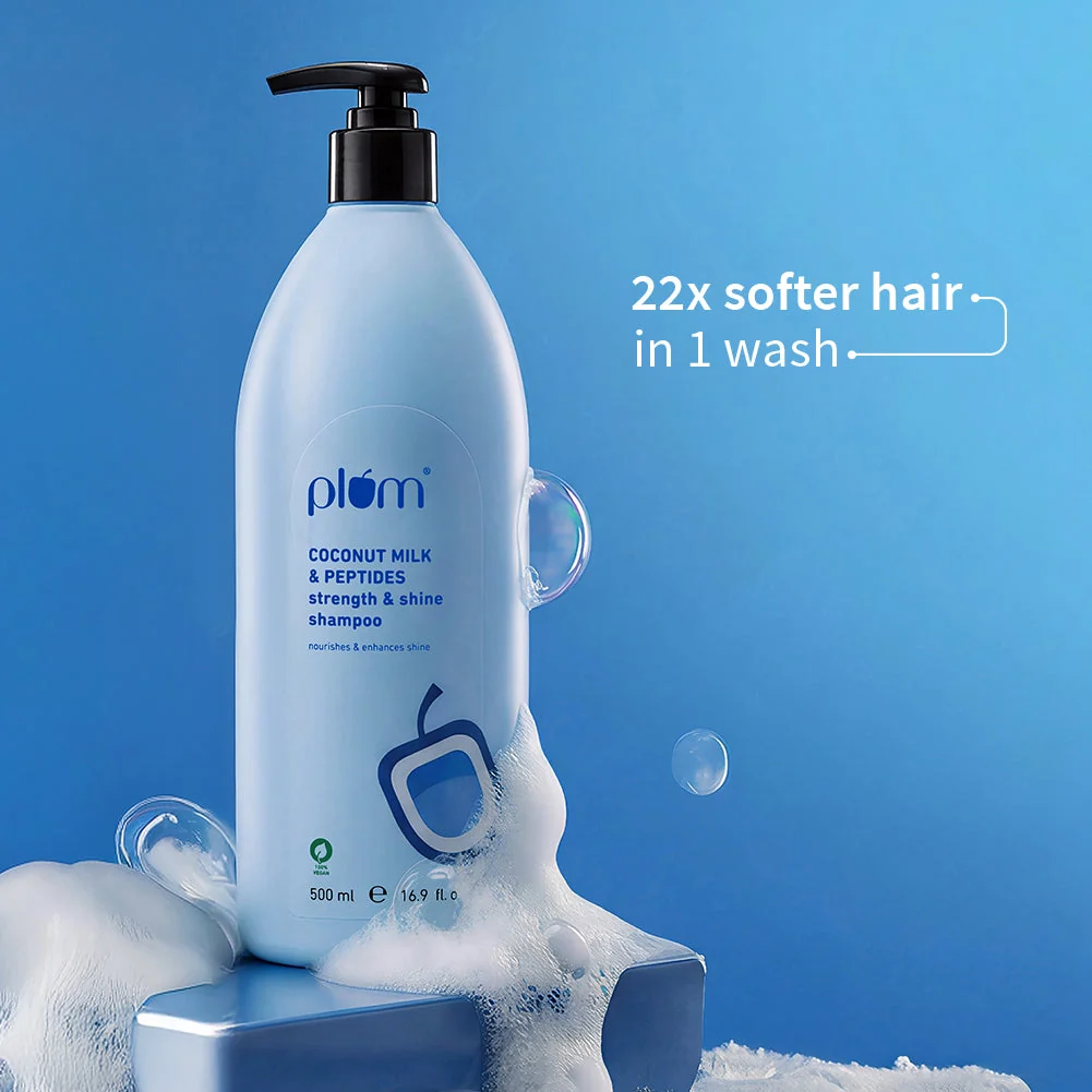Plum Coconut Milk & Peptides Shampoo, 500 ml, official product photograph