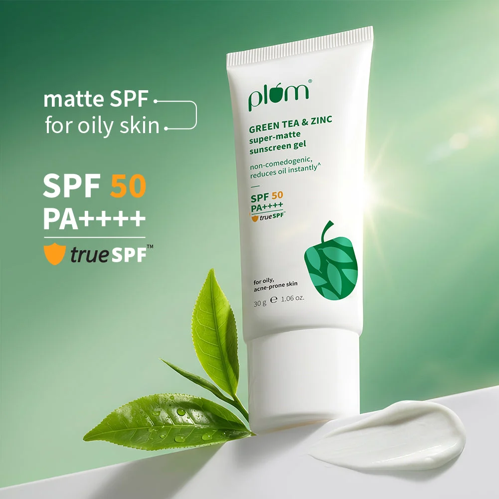 Plum Green Tea & Zinc SPF 50 Gel, 30 g, official product photograph