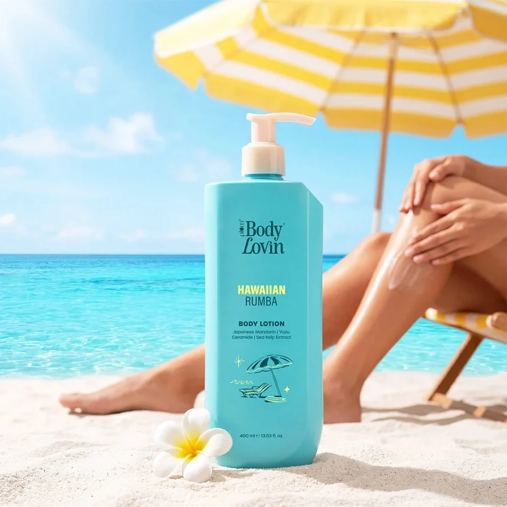 Plum BodyLovin Hawaiian Rumba Lotion, 400 ml, official product photograph