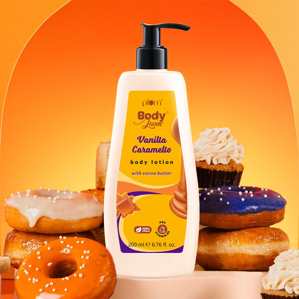 Plum BodyLovin Vanilla Caramello Lotion, 200 ml, official product photograph