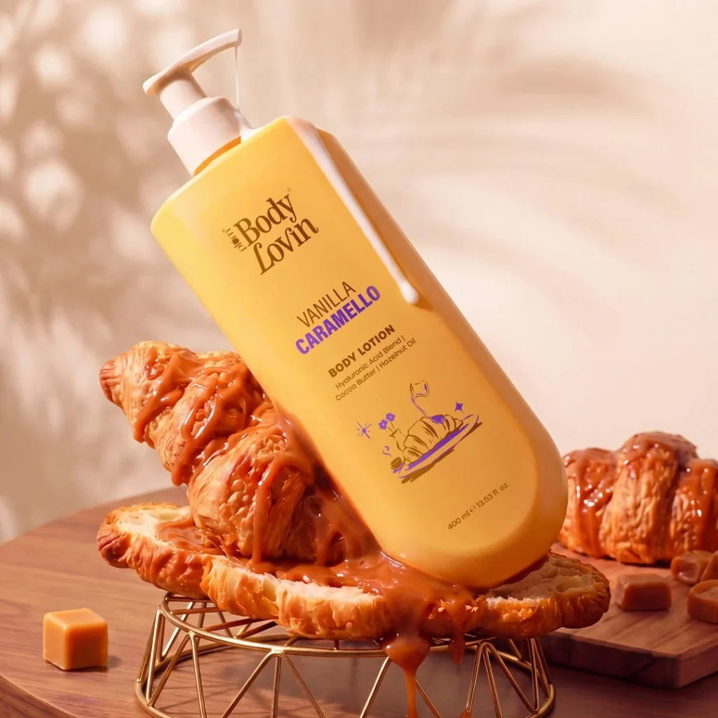 Plum BodyLovin Vanilla Caramello Lotion, 400 ml, official product photograph