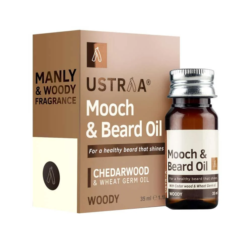 Ustraa Woody Mooch & Beard Oil, 35 ml, official product photograph